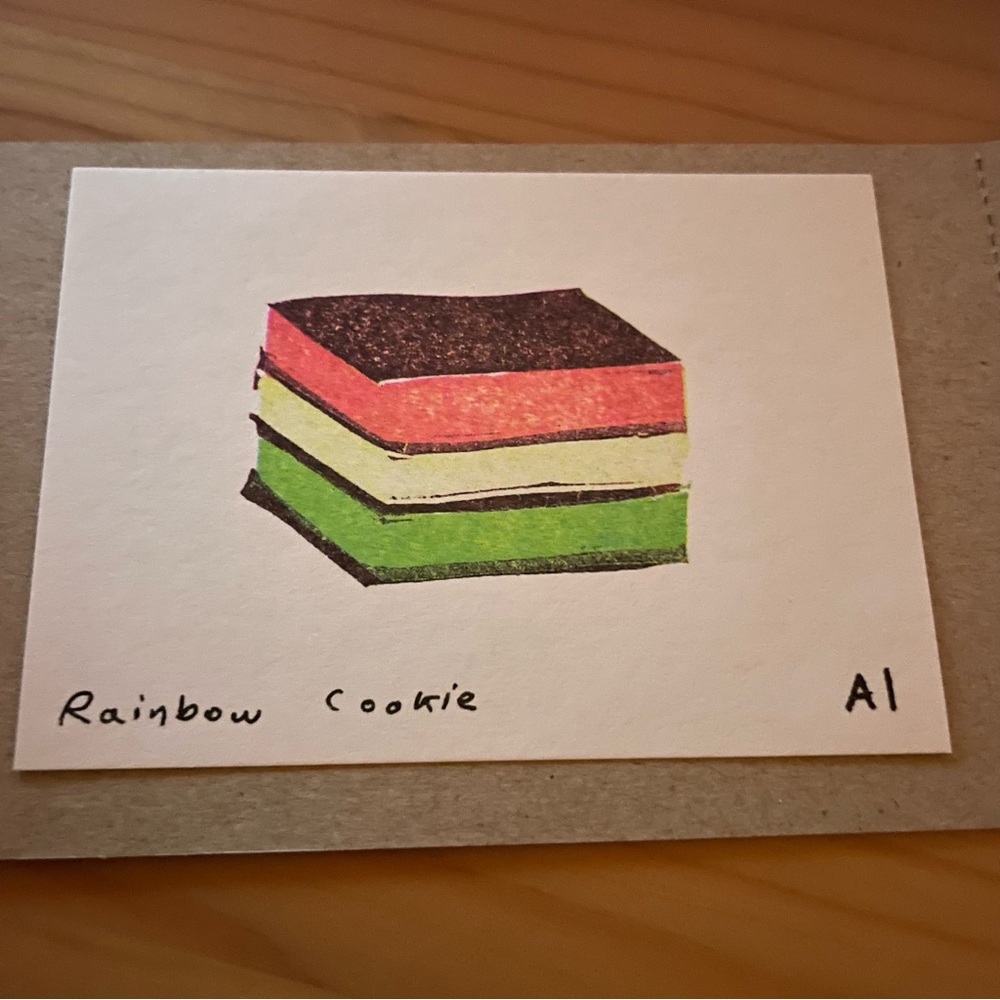 Italian Rainbow Cookie mini Art Print by Anastasia Inciardi